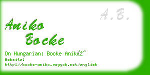 aniko bocke business card